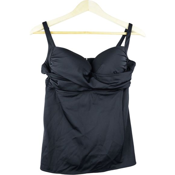 Soma Black Swim Criss Cross Tankini Top Size 36C NWT - Picture 2 of 9